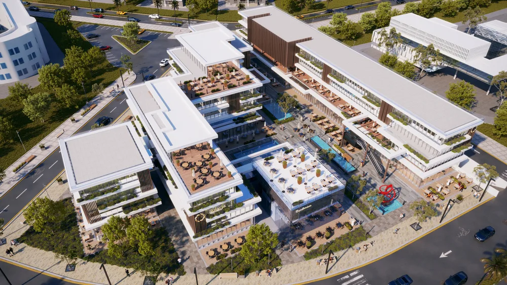 Solaria Mall aerial entrance view