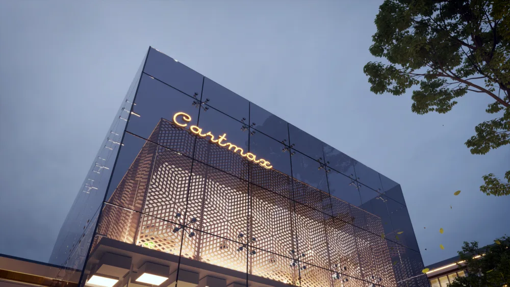 Solaria Mall cube architectural detail